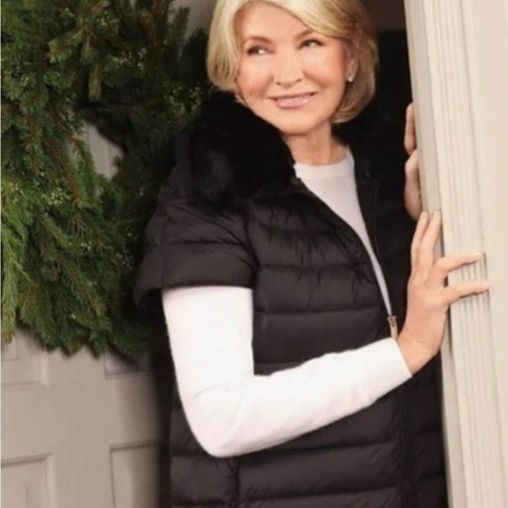 58.) Martha Stewart Elegant Down Black Puffer Coat